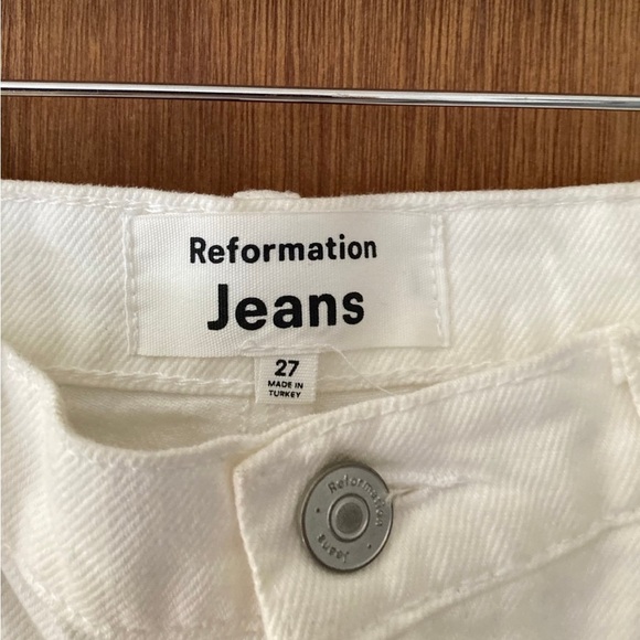 Reformation Cowboy High Rise Straight Jeans in White - Picture 4 of 4